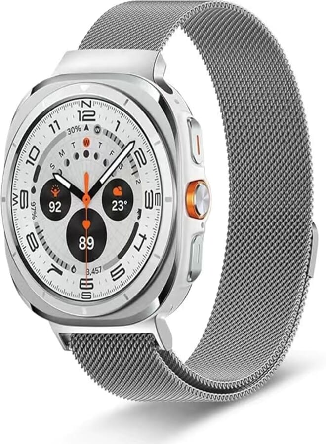 Milanese Band Compatible with Samsung Galaxy Watch 7 Ultra/Ultra 2 Strap, Magnetic Loop Strap, Stainless Steel Wristbands Classic Style Metal Mesh Wristband for Galaxy Watch 7 Ultra 2, One